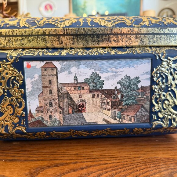 Large Vintage E. Otto Schmidt Cookie Tin Made in Germany - Picture 10 of 15